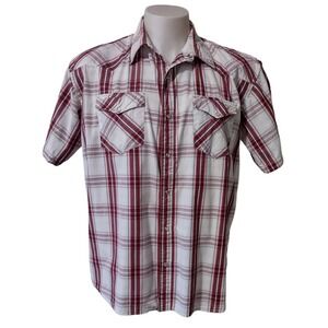 U.S. Expedition Shirt Men's Size XL Pearl Snap Plaid Short Sleeve Pockets Collar
